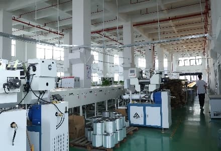 Silicone extrusion production line in an existing factory photograph