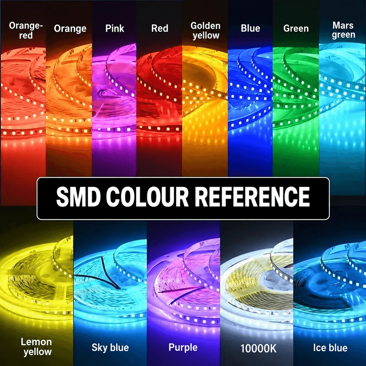 Series colour reference; not all colours apply to this model.