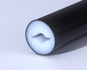 Black round tube Φ20 · Empty silicone tubing only · LED strip not included