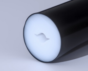 Black round tube Φ30 · Empty silicone tubing only · LED strip not included
