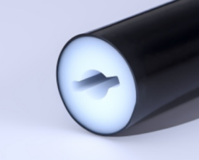 Black round tube Φ22 · Empty silicone tubing only · LED strip not included
