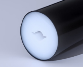 Black round tube Φ33 · Empty silicone tubing only · LED strip not included