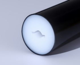 Black round tube Φ26 · Empty silicone tubing only · LED strip not included