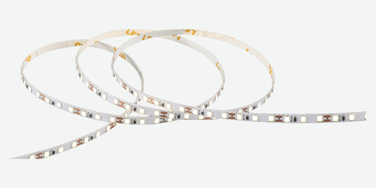 SMD 2835 Single-color LED Strip · 120 LEDs/m · 10 W/m, 1850 copper PCB — product photograph