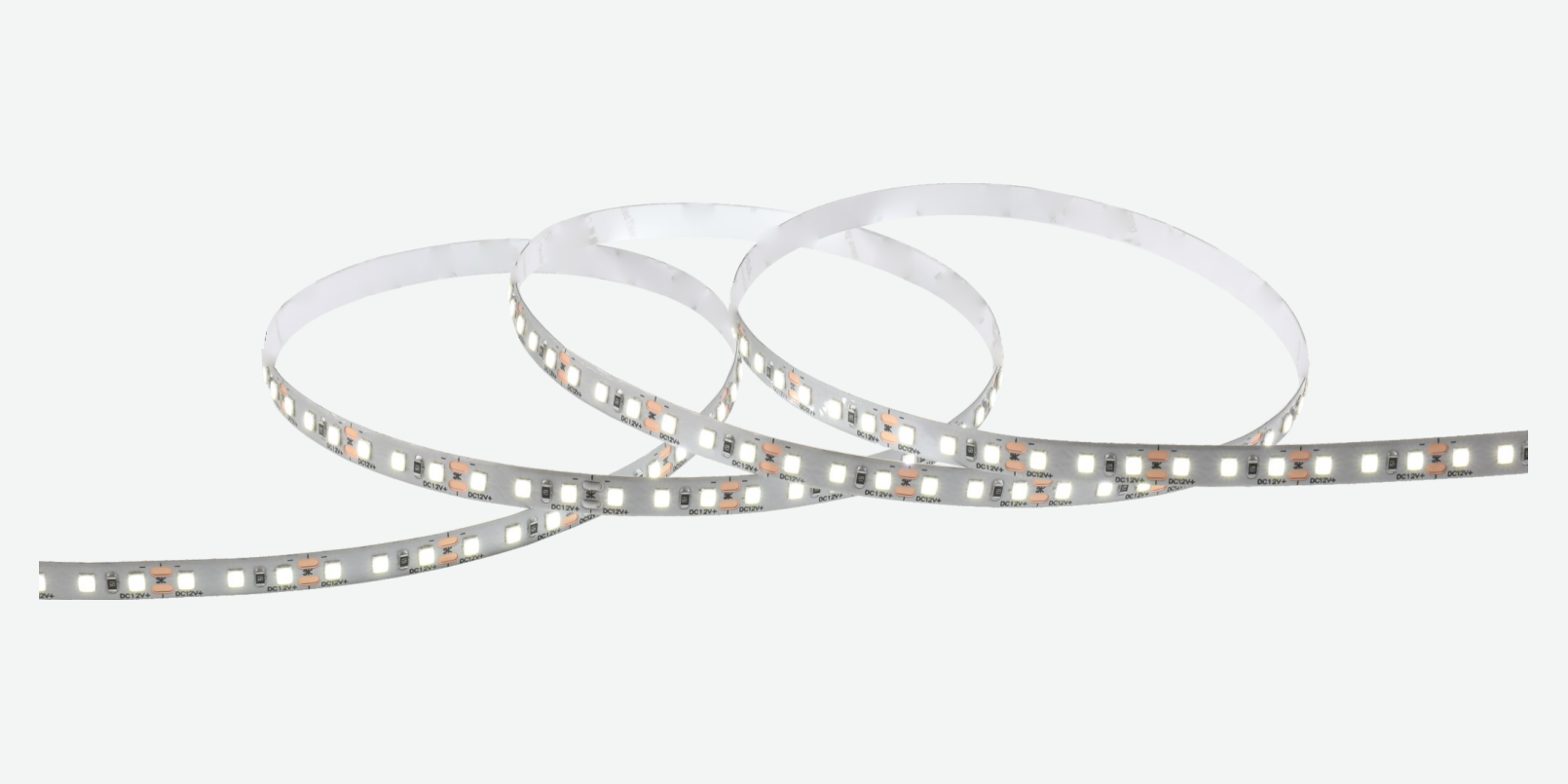 8 mm SMD 2835 Single-color LED Strip · 120 LEDs/m · 9 W/m, 1850 copper PCB — product photograph