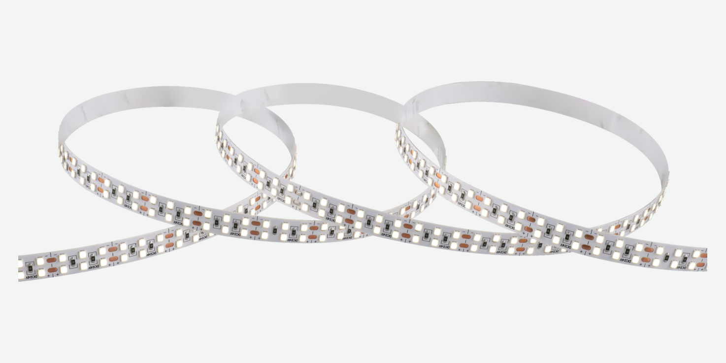 12 mm SMD 2835 Single-color LED Strip · 240 LEDs/m · 20 W/m, 240-LED 1850 copper double row — product photograph