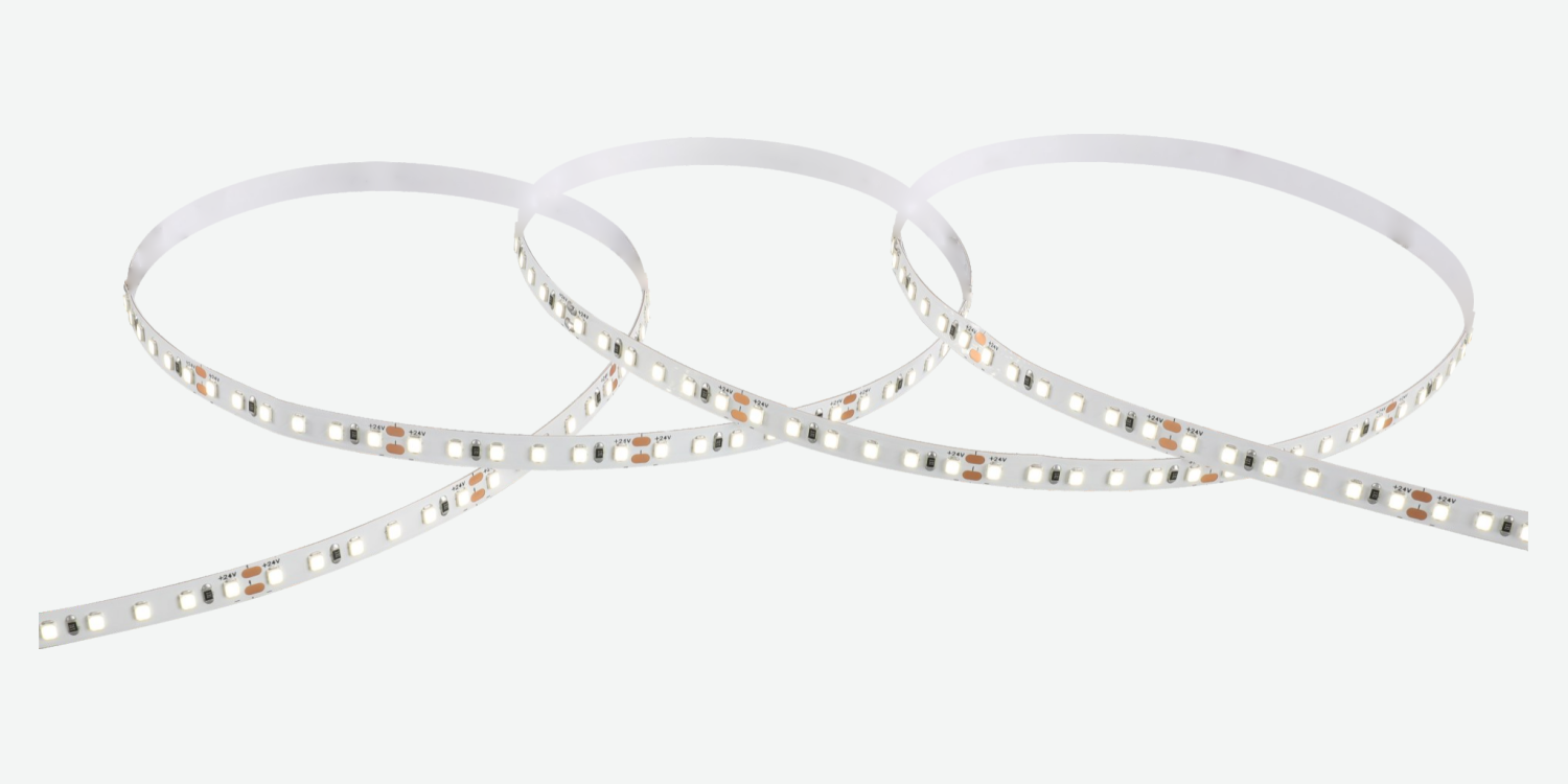 8 mm SMD 2835 Single-color LED Strip · 120 LEDs/m · 12 W/m, 2550 copper PCB — product photograph