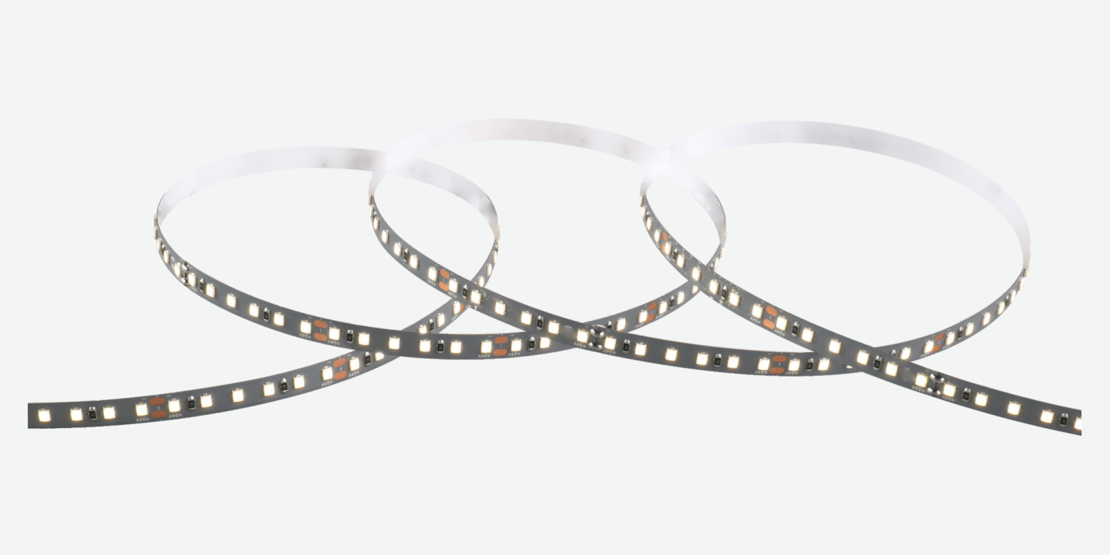 SMD 2835 Single-color LED Strip · 120 LEDs/m · 12 W/m, Gray PCB — product photograph