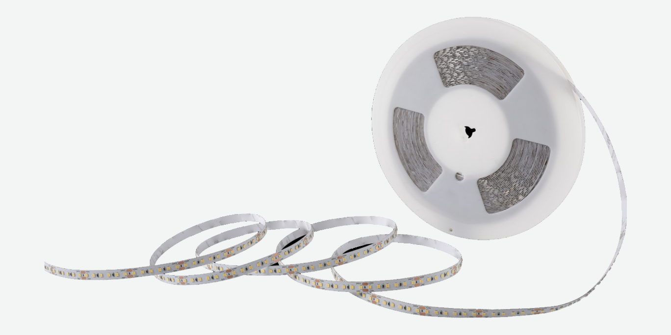 SMD 2835 Single-color LED Strip · 120 LEDs/m · 9 W/m, 50105 copper PCB — product photograph
